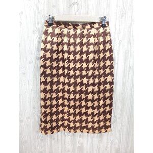 Vintage Diane Von Furstenberg Houndstooth Silk Skirt Holiday Photo Old Money